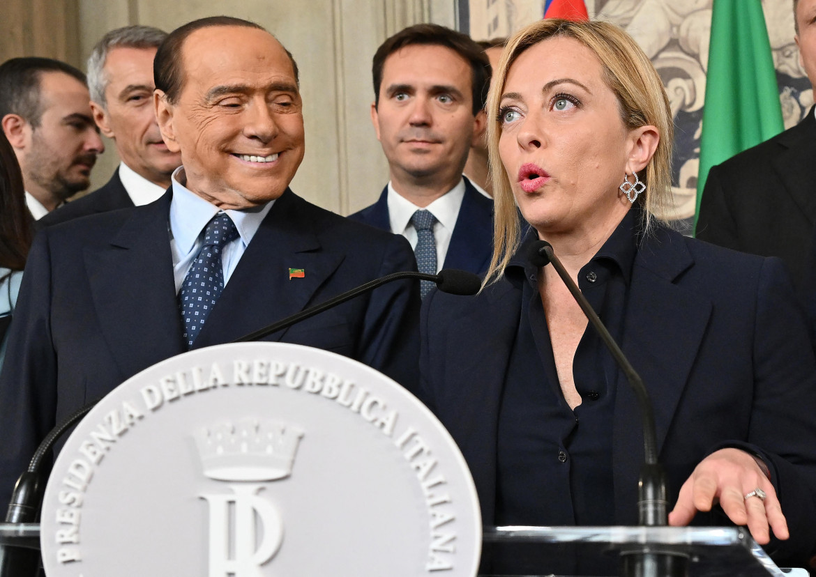 Silvio Berlusconi e Giorgia Meloni alle consultazioni - Ettore Ferrari /Ansa